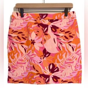 Rafaella Tropical Floral Casual Skort – Pink Orange  – Size M